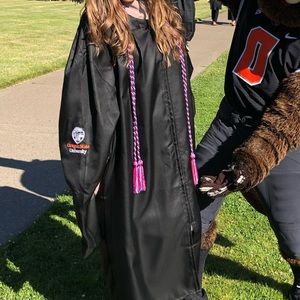 Oregon State University master’s orange hood